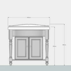 Old England Suffolk Console Basin With Curved Front Vanity Unit -UK Bathroom Supplies Sales Store 90cm Bow Front Unit dimensions
