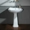 Empire Art Deco 620mm Basin With Pedestal | Old Fashioned Bathrooms