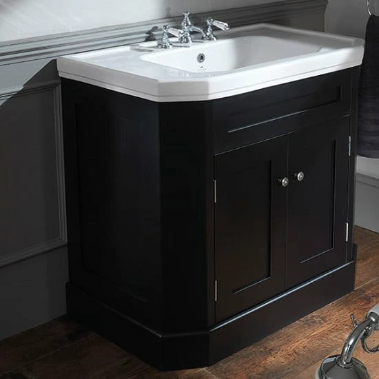 Empire Art Deco 920 Cabinet In Black With 920mm Inset Basin | OFB 4 Empire Art Deco 920 Cabinet In Black With 920mm Inset Basin | OFB - Image 2