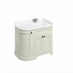 Burlington Freestanding 100 Curved Corner Vanity Unit Minerva White Top