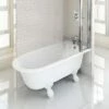 Burlington Hampton 150cm Right Handed Showering Bath With Standard Feet | Old Fashioned Bathrooms -UK Bathroom Supplies Sales Store Burlington Hampton Bath 1500mm RH