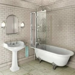 Hampton 170cm Left Handed Showering Bath With Standard Feet | Old Fashioned Bathrooms