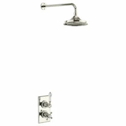 Burlington Trent Thermostatic Single Outlet Concealed Shower -UK Bathroom Supplies Sales Store Burlington Trent nickel shower