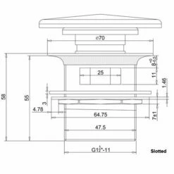 Burlington Click Clack Bath Waste, Natural Stone Cover | OFB -UK Bathroom Supplies Sales Store ClickClackbathwasteStone slotted
