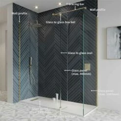 Crosswater 'Gallery 10' Corner With Fixed Deflector (T-Bracing Bar) | Suffolk -UK Bathroom Supplies Sales Store Gallery 10 Corner with Fixed Deflector T Bracing Bar 2