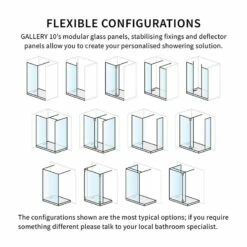 Crosswater 'Gallery 10' Walk Through With Hinged Deflectors | Suffolk -UK Bathroom Supplies Sales Store Gallery 10 Walk Through with Hinged Deflectors 5