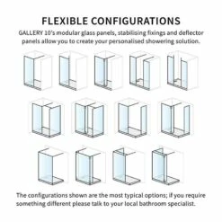 Crosswater 'Gallery 10' Corner With Hinged Deflector (T-Bracing Bar) -UK Bathroom Supplies Sales Store Image 1