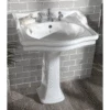 Loxley 650mm Basin With Pedestal | Old Fashioned Bathrooms -UK Bathroom Supplies Sales Store Loxley 65cm Classic Basin on Pedestal