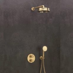 MPRO Industrial Easy Clean Shower Head 8" By Old Fashioned Bathrooms -UK Bathroom Supplies Sales Store MPRO Industrial 2 Outlet Shower Valve with Shower Rose on Wall Arm and Handshower on Wall Bracket 2