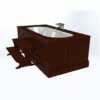 Windsor Panelled Bath Available In Mahogany, Oak, Walnut | OFB -UK Bathroom Supplies Sales Store Mahogany Panelled Bath with Step
