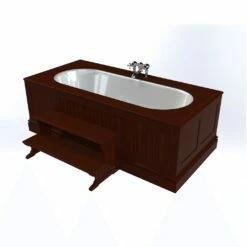 Gazebo Parts Direct Sales Store -UK Bathroom Supplies Sales Store Mahogany Panelled Bath with Step Image 2