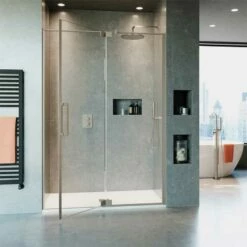 Crosswater 'Optix 10' Pivot Door With Inline Panel | OFB | Suffolk -UK Bathroom Supplies Sales Store Optix 10 Pivot Door with Inline Panel 2