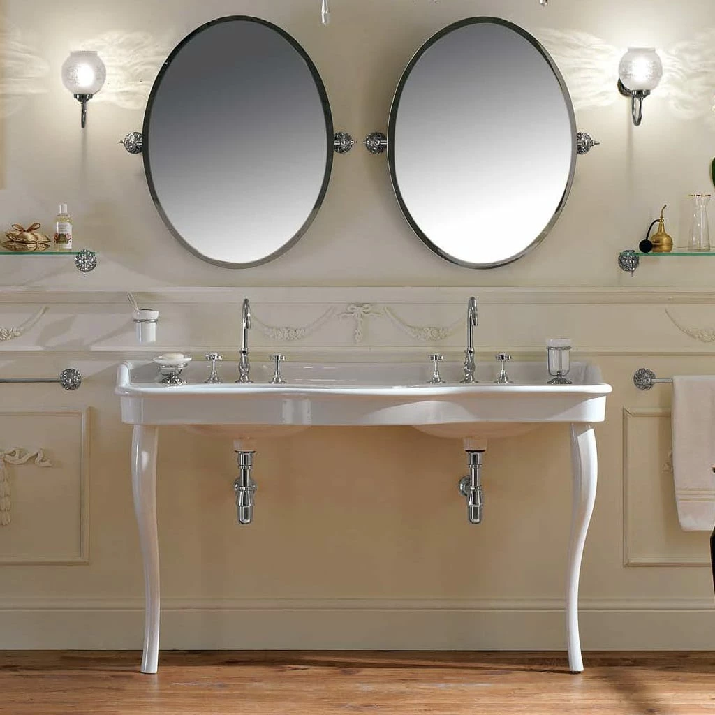 Palladio Double Console Basin On Ceramic Legs | OFB 3 Palladio Double Console Basin On Ceramic Legs | OFB