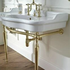 Palladio 100cm Console Basin On Metal Wash Stand | OFB -UK Bathroom Supplies Sales Store Palladio100cmConsoleBasinMetalWashStand1 1