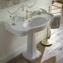 Sizeable Palladio 100cm Console Basin On Pedestal -UK Bathroom Supplies Sales Store Palladio100cmConsoleBasinPedestal