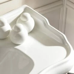 Retro 100cm Console Basin On Ceramic Brackets | OFB -UK Bathroom Supplies Sales Store Retro 100 console Close up 1