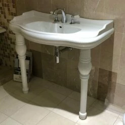 Retro 100cm Console Basin On Ceramic Legs | Old Fashioned Bathrooms -UK Bathroom Supplies Sales Store Retro 100cm console image2