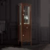 Retro Tall Walnut Display Cabinet | Old Fashioned Bathrooms -UK Bathroom Supplies Sales Store Retro Tall Display Cabinet