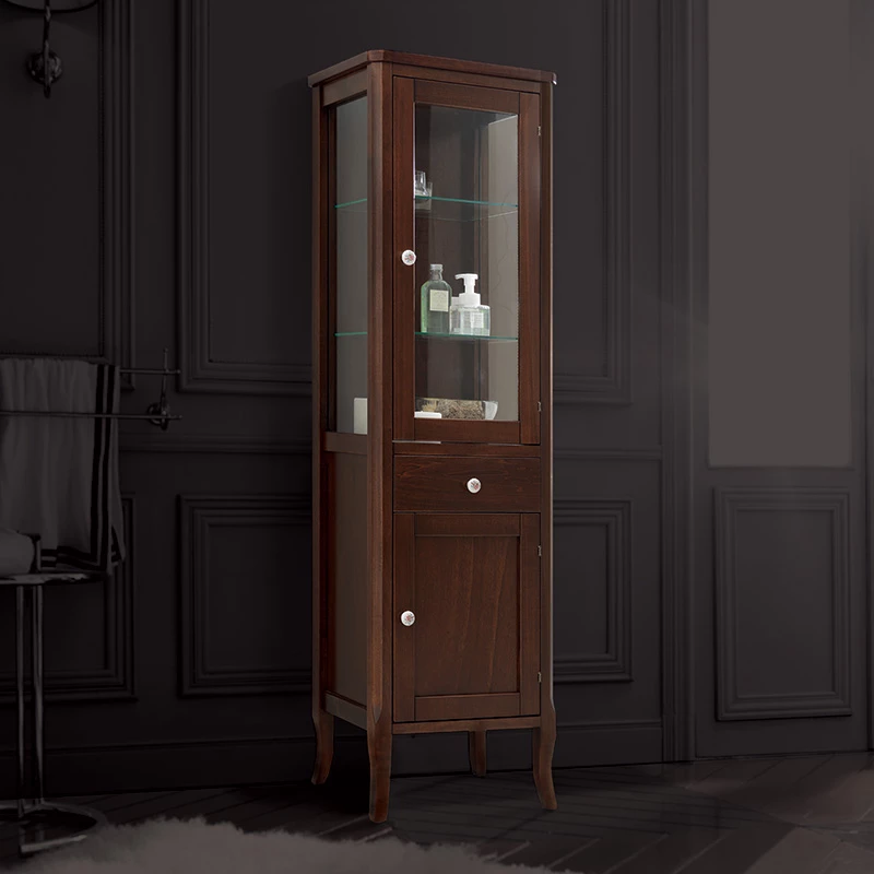 Retro Tall Walnut Display Cabinet | Old Fashioned Bathrooms 3 Retro Tall Walnut Display Cabinet | Old Fashioned Bathrooms