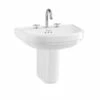 Riviera 580mm D Shape Basin & Semi Pedestal | OFB 2 Riviera 580mm D Shape Basin & Semi Pedestal | OFB -UK Bathroom Supplies Sales Store Riviera 580mm D Shape Basin with Riviera Semi Pedestal 3 tap hole