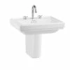 Riviera 580mm Square Basin & Semi Pedestal | Old Fashioned Bathrooms -UK Bathroom Supplies Sales Store Riviera 580mm Square Basin with Riviera Semi Pedestal 3 tap hole