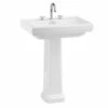 Riviera 650mm Square Basin & Full Pedestal | Old Fashioned Bathrooms -UK Bathroom Supplies Sales Store Riviera 650mm Square Basin with Riviera Full Pedestal 3 tap hole