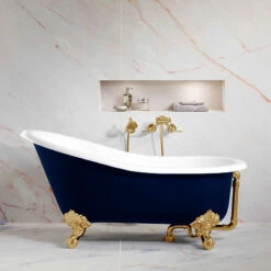 Victoria + Albert Shropshire Bath - Slipper 1537mm | Old Fashioned Bathrooms -UK Bathroom Supplies Sales Store Shropshire with Brass Feet