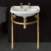 St James Hampton Cloakroom Basin And Washstand- Made In Great Britain -UK Bathroom Supplies Sales Store St James Hampton Cloakroom Basin on Gold Stand