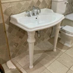 Old England Suffolk, 90cm Console Basin And Ceramic Legs | OFB 12 Old England Suffolk, 90cm Console Basin And Ceramic Legs | OFB -UK Bathroom Supplies Sales Store Suffolk 90cm Console Basin on Legs
