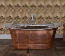 Copper Normandy Bateau Bath - Copper Exterior & Nickel Interior | Suffolk -UK Bathroom Supplies Sales Store The Normandy Copper Bath
