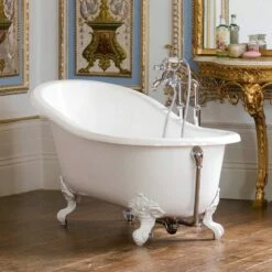 Victoria + Albert Shropshire Bath - Slipper 1537mm | Old Fashioned Bathrooms -UK Bathroom Supplies Sales Store Victoria Albert Shropshire Freestanding Traditional Roll Top Bath Image2