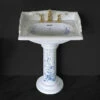 Old Fashioned Bathrooms - Victorian Blue Floral Large Basin And Pedestal 1 Old Fashioned Bathrooms - Victorian Blue Floral Large Basin And Pedestal -UK Bathroom Supplies Sales Store Victorian Blue Floral Large Basin and Pedestal