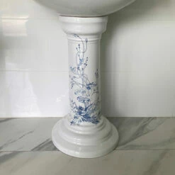 Old Fashioned Bathrooms - Victorian Blue Floral Large Basin And Pedestal 13 Old Fashioned Bathrooms - Victorian Blue Floral Large Basin And Pedestal -UK Bathroom Supplies Sales Store Victorian Blue Floral Large Pedestal