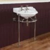 Victorian Cloakroom Basin | Old Fashioned Bathrooms -UK Bathroom Supplies Sales Store Victorian Cloakroom basin Nickel Stand 1