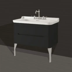 Washbasin 100cm (Ground Cabinet) | Old Fashioned Bathrooms -UK Bathroom Supplies Sales Store Waldorf 100cm Vanity Basin Black Cabinet