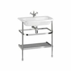Large Roll Top Basin | Stainless Steel | Old Fashioned Bathrooms