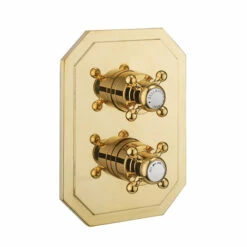Belgravia Crosshead Thermostatic Shower Valve - 2 Outlet | OFB -UK Bathroom Supplies Sales Store belgravia crossbox trimset 1 brass 2