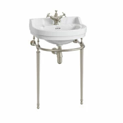 Burlington 56cm Round Basin With Stand -UK Bathroom Supplies Sales Store burlington 56cm basin with brushed nickel washstand
