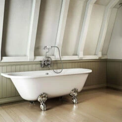 Burlington Avantgarde Back-to-wall 170cm Traditional Bath | Old Fashioned Bathrooms -UK Bathroom Supplies Sales Store burlington avantgarde 170cm back to wall bath luxury claw feet chrome