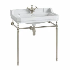 Burlington Edwardian 80cm Basin With Basin Stand | OFB -UK Bathroom Supplies Sales Store burlington brushed nickel wahstsand