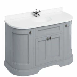 Burlington Freestanding Vanity Unit With Doors And Minerva White Top -UK Bathroom Supplies Sales Store burlington curved vanity grey