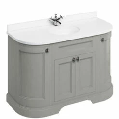 Burlington Freestanding Vanity Unit With Doors And Minerva White Top -UK Bathroom Supplies Sales Store burlington curved vanity olive