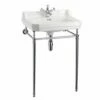 Burlington Edwardian Style 61cm Basin With Chrome Stand | OFB 1 Burlington Edwardian Style 61cm Basin With Chrome Stand | OFB -UK Bathroom Supplies Sales Store burlington edwardian large basin on washstand