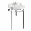 Burlington Edwardian 56cm Basin With Chrome Stand -UK Bathroom Supplies Sales Store burlington edwardian medium basin on washstand
