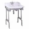 Burlington Classic 65cm Basin With Aluminium Stand | OFB -UK Bathroom Supplies Sales Store burlington georgian washstand with classic basin 3