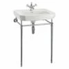 Burlington Victorian 61cm Basin With Chrome Stand -UK Bathroom Supplies Sales Store burlington victorian large basin on washstand