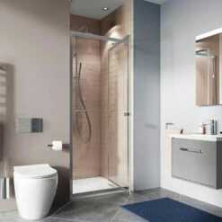Crosswater 'Clear 6' Infold Door & (Optional) Side Panel -UK Bathroom Supplies Sales Store clear 6 infold door in recess w900 h900