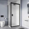 Crosswater 'Clear 6' Infold Door & (Optional) Side Panel - Matt Black Finish -UK Bathroom Supplies Sales Store clear 6 mb infold door with side panel w900 h900