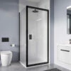 Crosswater 'Clear 6' Pivot Door & (Optional) Side Panel - Matt Black -UK Bathroom Supplies Sales Store clear 6 mb pivot door with side panel w900 h900