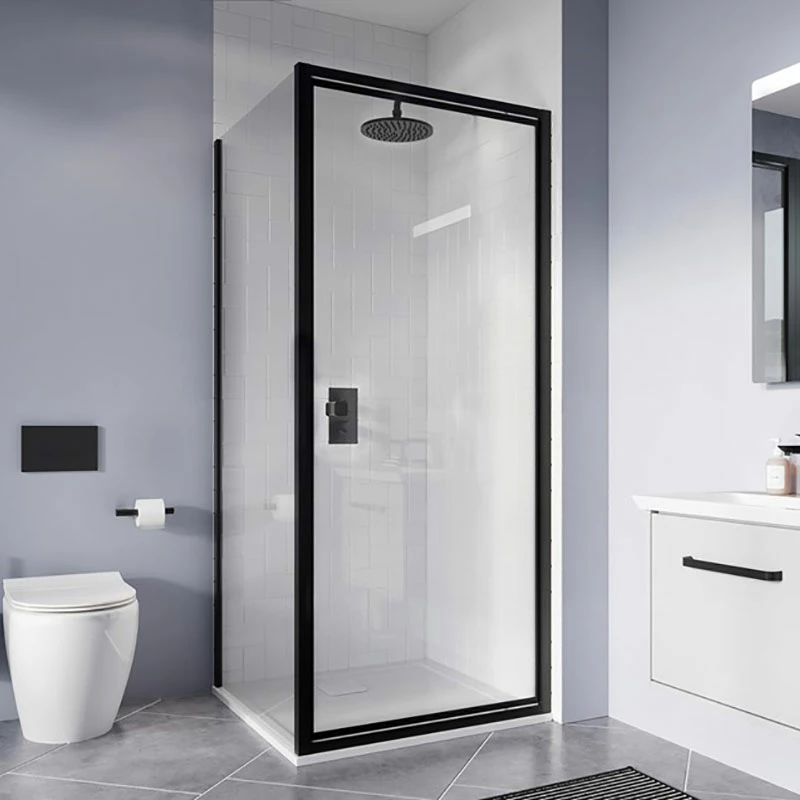 Crosswater 'Clear 6' Pivot Door & (Optional) Side Panel - Matt Black 3 Crosswater 'Clear 6' Pivot Door & (Optional) Side Panel - Matt Black